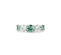PERIMADE Bague cocktail moissanite pour femme, bague en moissanite de couleur cinq pierres, hypoallergénique, en argent sterling 925 massif avec pierre précieuse, bague d'éternité, tendance, vacances