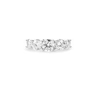 PERIMADE Bague cocktail moissanite pour femme, bague en moissanite de couleur cinq pierres, hypoallergénique, en argent sterling 925 massif avec pierre précieuse, bague d'éternité, tendance, vacances