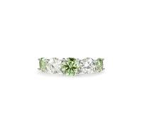PERIMADE Bague cocktail moissanite pour femme, bague en moissanite de couleur cinq pierres, hypoallergénique, en argent sterling 925 massif avec pierre précieuse, bague d'éternité, tendance, vacances