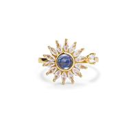 PERIMADE Bague de projection de photo personnalisée pour femme, bague commémorative personnalisée, texte personnalisé et amour en 100 langues CZ marguerite marguerite bague délicate cadeau