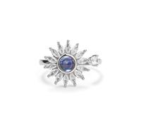 PERIMADE Bague de projection de photo personnalisée pour femme, bague commémorative personnalisée, texte personnalisé et amour en 100 langues CZ marguerite marguerite bague délicate cadeau