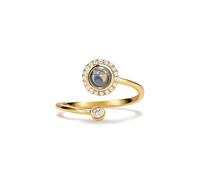 PERIMADE Bague de projection d'image personnalisée avec photo à l'intérieur, bague ouverte réglable en oxyde de zirconium cubique personnalisé, cadeau commémoratif personnalisé pour femme,