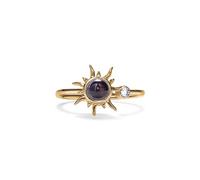 PERIMADE Bague de projection photo de soleil personnalisée en argent sterling 925 avec texte et amour en 100 langues - Bague en oxyde de zirconium - Cadeau commémoratif pour femme, Photo + 100