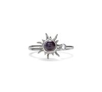 PERIMADE Bague de projection photo de soleil personnalisée en argent sterling 925 avec texte et amour en 100 langues - Bague en oxyde de zirconium - Cadeau commémoratif pour femme, Love in 100