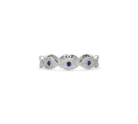 PERIMADE Bague délicate contre le mauvais œil pour femme, plaqué or 18 carats, oxyde de zirconium bleu Nazar, bague éternité empilable en argent sterling 925 massif, bijou d'anniversaire, taille 6-8