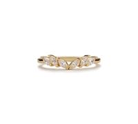PERIMADE Bague empilable en argent sterling 925 plaqué or 18 carats et oxyde de zirconium pour femme, hypoallergénique, cadeau d'anniversaire, d'amitié, taille 5-9, Argent sterling, Zircone cubique