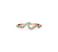 PERIMADE Bague en argent sterling 925 plaqué or avec motif vague de l'océan pour femme, hypoallergénique, oxyde de zirconium multicolore, tendance, ne ternit pas, cadeau d'anniversaire, d'amitié