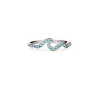 PERIMADE Bague en argent sterling 925 plaqué or avec motif vague de l'océan pour femme, hypoallergénique, oxyde de zirconium multicolore, tendance, ne ternit pas, cadeau d'anniversaire, d'amitié