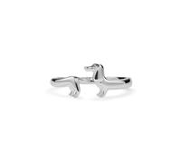 PERIMADE Bague ouverte en argent sterling 925 avec motif teckel mignon plaqué or pour femme, ne ternit pas, bracelet ouvert réglable, tendance, cadeau d'anniversaire, d'amitié, Argent sterling, Aucune