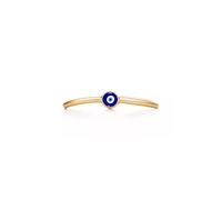 PERIMADE Bague plaquée or contre le mauvais œil, argent sterling 925 massif turc en émail bleu, bague empilable pour femme, bague empilable minimaliste tendance, cadeau d'anniversaire, taille 6 à 8