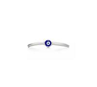 PERIMADE Bague plaquée or contre le mauvais œil, argent sterling 925 massif turc en émail bleu, bague empilable pour femme, bague empilable minimaliste tendance, cadeau d'anniversaire, taille 6 à 8