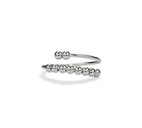 PERIMADE Bague tournante plaquée or pour femme, hypoallergénique, en argent sterling 925, bague anti-anxiété réglable avec perles, tendance, cadeau d'anniversaire, d'amitié, Argent sterling, Aucune