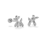 PERIMADE Boucles d'oreilles à tige en forme de chien ballon pour femme, plaqué or 18 carats, kawaii, drôles, en forme de ballon, mignon, boucles d'oreilles à vis pour chiot, boucles d'oreilles