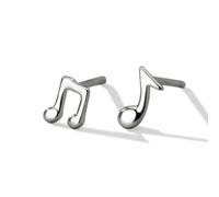 PERIMADE Boucles d'oreilles à tige en forme de note de musique plaquées or 18 carats - Hypoallergéniques - Ne ternit pas - En argent sterling 925 massif - Tendance - Cadeau d'anniversaire ou d'amitié