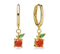 PERIMADE Boucles d'oreilles pendantes en argent sterling 925 massif orange pour femme, plaqué or 18 carats, mignonnes créoles en forme de fruits oranges, hypoallergéniques, ne ternissent pas, bijoux