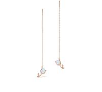 PERIMADE Boucles d'oreilles pendantes en forme de tulipe plaqué or 18 carats pour femme, petite fleur en opale, boucles d'oreilles pendantes longues en argent sterling 925 hypoallergénique, ne ternit