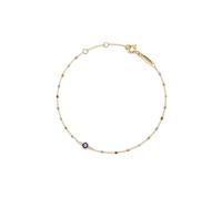 PERIMADE Bracelet à breloques contre le mauvais œil en argent sterling 925 et émail bleu turc pour femme, plaqué or 18 carats, chaîne de perles empilables, bijoux de protection porte-bonheur, One Size