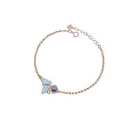PERIMADE Bracelet de projection d'images personnalisé pour femme, bracelet à breloques commémoratif avec photo, texte personnalisé et amour en 100 langues - Bracelet mémoire papillon bleu - Cadeau