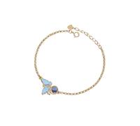 PERIMADE Bracelet de projection d'images personnalisé pour femme, bracelet à breloques commémoratif avec photo, texte personnalisé et amour en 100 langues - Bracelet mémoire papillon bleu - Cadeau