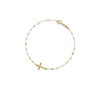 PERIMADE Bracelet en forme de croix pour femme, bracelet bohème coloré à breloques en argent sterling 925 plaqué or pour anniversaire, amitié, mère, fille, meilleure amie, doré