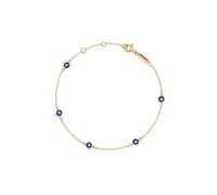 PERIMADE Bracelet multicolore contre le mauvais œil pour femme, plaqué or, bracelet chaîne amulette porte-bonheur, vendu en argent sterling 925 hypoallergénique, bracelet à breloques œil en émail