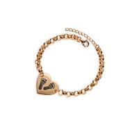 PERIMADE Bracelet personnalisé en forme de cœur avec empreintes digitales gravées - En argent sterling 925 - Cadeau commémoratif pour mère et meilleure amie, No Custom, Argent sterling, Pas de gemme