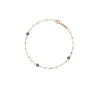 PERIMADE Bracelet turc délicat à breloques contre le mauvais œil pour femme, plaqué or 18 carats, argent sterling 925 et émail multicolore, bracelet chaîne de perles contre le mauvais œil, protection