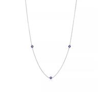 PERIMADE Collier avec pendentif mauvais œil bleu pour femme, plaqué or 18 carats, argent sterling 925 émaillé, chaîne anti-mauvais œil, hypoallergénique, cadeau d'anniversaire de mariage, Argent