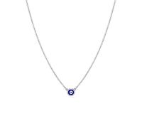 PERIMADE Collier contre le mauvais œil pour femme, chaîne en émail bleu plaqué or en argent sterling 925, petit œil contre le mauvais œil, collier à breloques tendance, hypoallergénique, minimaliste
