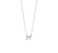 PERIMADE Collier délicat en forme de nœud papillon pour femme en argent sterling 925 plaqué or 18 carats hypoallergénique avec nœud papillon - Cadeau d'anniversaire ou de Saint-Valentin, Argent