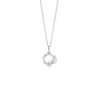 PERIMADE Collier en forme de tulipe opale pour femme, plaqué or 18 carats et oxyde de zirconium - Hypoallergénique - Chaîne en argent sterling 925 massif - Cadeau d'anniversaire, Argent sterling