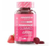 Perimenopause Gummies - Suppléments pour la Périménopause & Menopause - avec Trèfle Rouge, Sauge, Zinc, Ashwagandha, Vitamine B6 - Sans Sucre & Sans Hormone - Équilibre Hormonal - Novomins