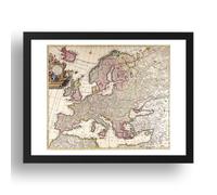 Period Prints Carte antique de l'Europe par Carl Allard %2C 1721, impression, impression A0
