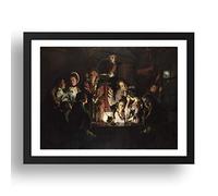 Period Prints Joseph Wright 'of Derby' : An Experiment on a Bird in the Air Pump, Art vintage, reproduction A3 en 17 x 13 (A3) Cadre noir