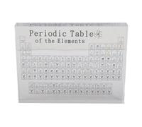 Periodic Table, Clear Acrylic Ergonomic Real Chemical Element Periodic Table with Real Elements Inside for Classroom Laboratory Office Desk