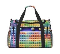 Periodic Table of Elements Sac de voyage avec fermetures éclair et poignées, grand sac de sport pliable pour vacances en famille, Noir , Taille unique