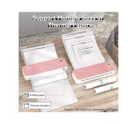 Peripage Imprimante Thermique Portable A4 Sans Fil , Impression Sans Encre pour Documents, Photos, Papier de Tatouage, Rose