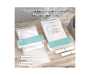 Peripage Imprimante Thermique Portable A4 Sans Fil , Impression Sans Encre pour Documents, Photos, Papier de Tatouage, Bleu