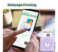 PeriPage Mini Pocket Imprimante thermique tout-en-un sans fil BT Photo Étiquette Mémo Reçu Papier Imprimante AR Photo Fonction avec câble USB Prise en charge pour smartphone Android iOS Windows