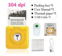 Peripage Original 304dpi A6 imprimante Photo thermique Mini Portable Bluetooth imprimantes de poche couleur jaune Mobile Android IOS Giftst