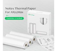PeriPage Rouleau de papier thermique 107 x 30mm pour notes Sans BPA Papier d'impression de reçus non adhésif Etanche à l'huile Anti-frottement pour PeriPage A9 Max/A9s Max Mini Imprimante thermique mo