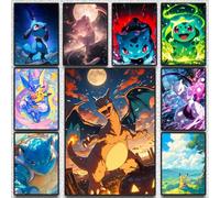 Périphériques Pokémon Charmander Pikachu Eevee Anime Canvas Painting Poster z4
