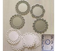 Periwinkluq 4 pcs ronde Dentelle en métal de coupe Die Pochoirs DIY Album de scrapbooking Outil de gaufrage