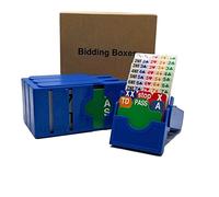 perixir Bridge Lot de 4 boîtes d'enchères avec cartes en plastique imperméable Bleu marine
