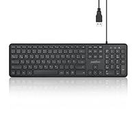 Perixx 11725 PERIBOARD-210 DE Clavier Filaire USB Standard avec Touches de Structure en Ciseaux silencieuses pour Ordinateur, Ordinateur Portable et Tablette, Noir, QWERTZ