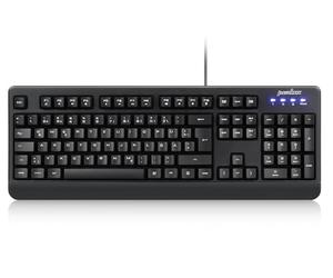 perixx Clavier USB Periboard-517 Noir Staubgeschützt, Spritzwassergeschützt