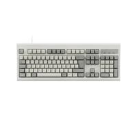 perixx PERIBOARD-106M, Clavier Style Rétro, Filaire USB pour Windows - Touches Ergonomiques Incurvées, Couleur Rétro Classique Gris/Blanc, Belge AZERTY