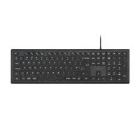 perixx PERIBOARD-210 Clavier filaire pleine taille avec touches silencieuses en ciseaux pour ordinateur de bureau, ordinateur portable et tablette, QWERTY britannique, noir