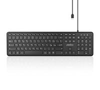 Perixx PERIBOARD-210C - Clavier USB-C filaire de taille standard - Touches à profil bas - Commutateurs à ciseaux - Touches silencieuses - Touches multimédias - Disposition italienne - Noir