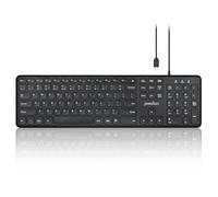 perixx PERIBOARD-210C Clavier USB C Filaire Pleine Taille avec Touches Quiet Scissor - Compatible avec tablettes, Ordinateurs de Bureau et Ordinateurs Portables - Noir - QWERTY US International